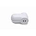 Quirky Pivot Power Mini Compact Portabal Surge Protector with 2-USB Outlets and Sockets in White