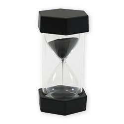 TimeTEX Hourglass XL 12 cm, 6.5 cm Diameter, 3 Minutes, Black