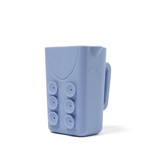 Rinzee Baby Bath Cup with Suctions - BPA Free, 100% Food Grade Silicone Rinse Cup, Clutter-Free Tub Area, Kids Learning Tool, Sticks to Tiles, Drains Water Upside Down- patent pending