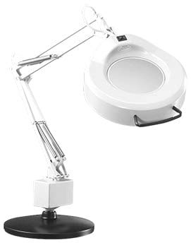 Luxo 16353LG IFM Magnifier, 30" External Spring Arm, 5-Diopter, Weighted Base Mount, Light Grey