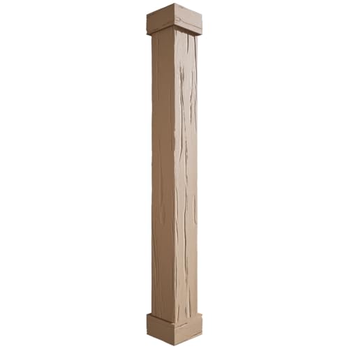 Ekena Millwork COLURW14X048STUF River Wood Endurathane Faux Wood Non-Tapered Sq…