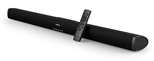 Sound Bars for TV, Saiyin TV Soundbar Speaker with 4 Subwoofers 37 Inch 80W Wired & Wireless Bluetooth Optical/Coaxial/AUX (RCA) Surround Sound System Home Theater