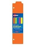 Avery-Dennison 24908 5 Tabbed Snap-In Bookmark Plastic Dividers, Assorted Solid Color, 3 x 11.5 in.