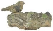 Esschert Aged Ceramic Bird Bath Moss w/Bird, Green - Small