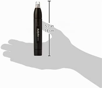 Corta-nariz e ouvidos - Sistema preciso de 2 pás, alimentado por pilhas, aço inoxidável, acessórios removíveis fáceis de limpar, oferta para homens, preto, E650E