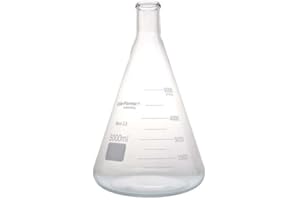 Cole-Parmer Essentials Glass Erlenmeyer Flasks, Graduated, Heavy Rim, 5000 ml, case of 1
