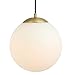 Light Society Zeno Globe Pendant, Matte White with Brass Finish, Contemporary Mid Century Modern Style Lighting Fixture (LS-C175-BRS-MLK)