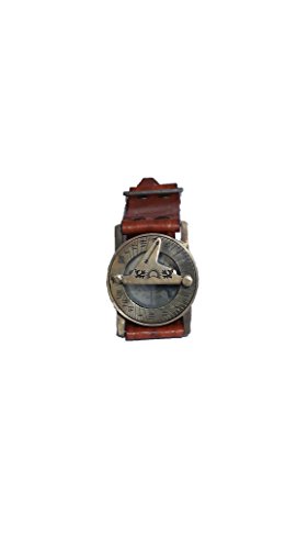 PARIJAT HANDICRAFT Wrist Brass Compass & Sundial-Watch With Leather Strap Sundial