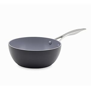 GreenPan-Chefs-Pan-Non-Stick-Toxin-Free-Ceramic-Pot-Induction-Oven-Safe-Cookware-20-cm2-Litre-Grey GreenPan Valencia Pro Hard Anodised Non-Stick 20 cm / 2 Litre Chef's Pan, PFAS-Free, Induction, Dishwasher Safe, Oven…