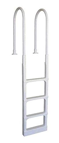 New Main Access 200300 ProSeries Above Ground Swimming Pool Step Ladder Entry System with Convenient Adjustable Handrails, White - Thumbnail 6