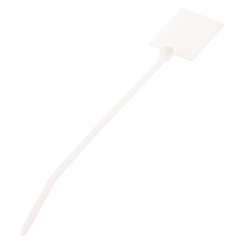 Panduit PLF1MA-C Pan-Ty Marker Flag Tie, Flag Type, Miniature Cross Section, 18lbs Min Tensile Strength, .87" Max Bundle Diameter, .76 x 1.04" Marker Write On Area, .045" Thickness, .098" Width, 5.1" Length (Pack of 100)