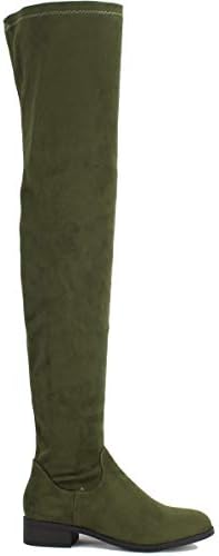 Women's Thigh High Flat Boots Stretchy Pull on Casual Boots by (TM)