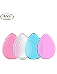 [2017 New Version ] 4 Pack Silicone Puffs, ESEOE Silicone Makeup Sponge - Zero Makeup Waste for Blending Liquid Foundation or Creams