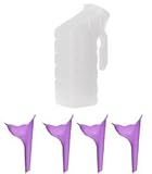 Portable Female Urination Device, Stand To Pee, Urinal For Women Kit Cup, Funnel Easy Potty, Ladies Urinal Camping Car Restroom, Lady Standing Funnel + Mens Urine Container Bottle, Men Travel Urinal