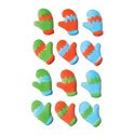 Winter Christmas Mittens Sugar Decorations Cookie Cupcake Cake 12 Count
