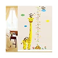 Ayutthaya Shop Cartoon animal giraffe monkey height measure wall sticker children room height chart ruler wall d Ecals nursery decorating room