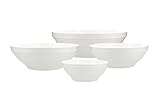 Mikasa Swirl Bone China Bowls, White (Set of 4)