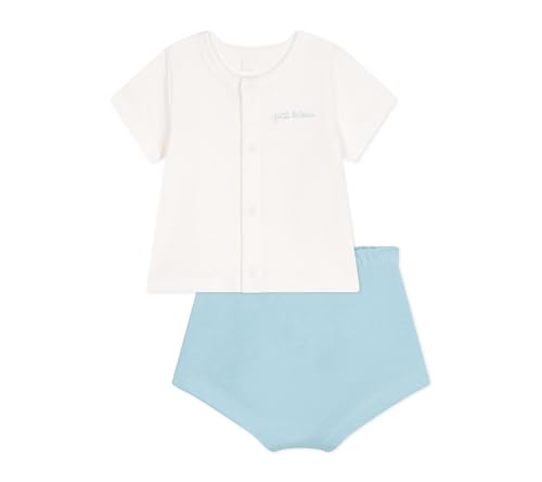Petit Bateau A0dhi, Set da 2 Pezzi Unisex - Bimbi 0-24, Malvavisco/Acquatico, 0-3 Mesi