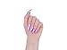 MISUD Metallic Fake Nails Gorgeous Mirror Reflection 24 Pcs Full Cover False Nails Press on Nails with Chrome Long Salon Design(Pink)
