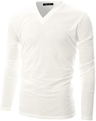 GIVON Mens Slim Fit Soft Cotton Long Sleeve Lightweight Thermal V