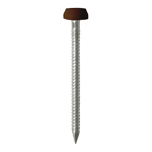 Mahogany 40mm Poly Top Pins (Pack of 50) UPVC Nails Polymer