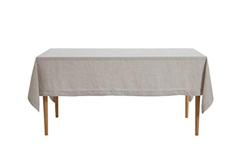 DAPU Pure Linen Tablecloth 100% French Natural Linen for Kitchen Dinning Tabletop Decoration (Rectangle/Oblong, Natural Linen, 60×102 Inch) - Thumbnail 7