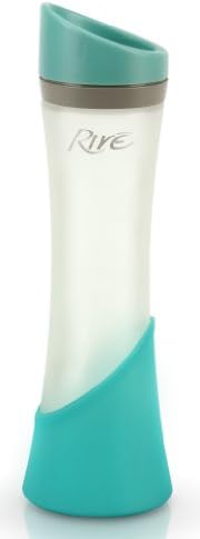 Rive Elan Plus Glass Water Bottle, 12-Ounce, Aqua