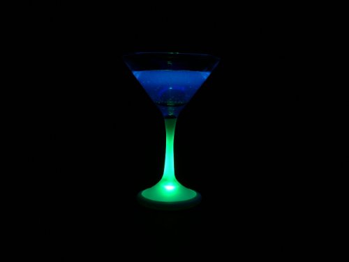 Fortune Products LG-6001 Crystalight Lighted Martini Glass, 5" Diameter x 7.25" Height, 8 oz. Capacity (Pack of 4)