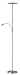 Adesso 5134-22 Pluto 71" LED Combo Torchiere, Satin Steel, Smart Outlet Compatible