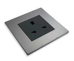 Cassa Single Unswitched Socket 13 Amp - Stainless Steel & Graphite