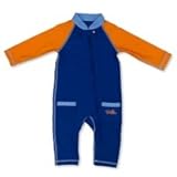 UV SKINZ UPF50+ Baby Boy Sun & Swim Suit-Navy Blue/Orange-3/6m