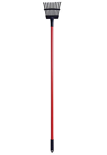 GardenAll 11-Tine Steel Leaf Bush Shrub Rake with 48"Vinyl Coated Steel Tube Handle