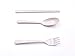 3PCS Portable Cutlery Blue Boreal Europe Style Healthy Eco-Friendly Wheat Straw Spoon Chopstick Fork Tableware set for Travel, Picnic, Camping or Just for Daily Use (Cream-colored)