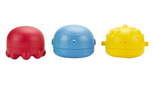 Ubbi Squeeze and Switch Silicone Bath Toys for Toddlers and Baby, Colorful Mix and Match Baby Bath Accessory, Water Toys for Toddler Bath Playtime, Set of 3