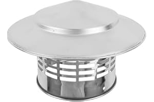 Fardtry 6 Inch 304 Stainless Steel Chimney Cap, Round Chimney Cover with Screen, Stove Pipe Topper for Exterior Fireplace Flue, Furnace Vent (Silver)