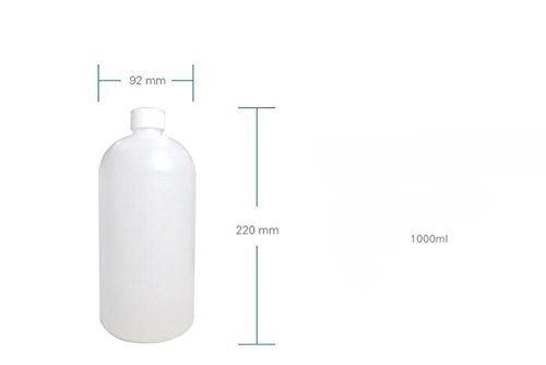 2PCS Empty Plastic Semitransparent Cylinder Shaped Graduated Laboratory Chemical Agent Bottle Boston Rounds Water Bottle Jar Storage Case Container Pot (1000ml/ 34oz) - Thumbnail 3