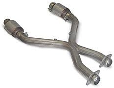 1996-2004 Mustang 4.6L PowerFlo-X Crossover Pipe with Cats - Short Assembly