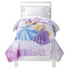 Disney 64 by 86-Inch Newest Live Action Cinderella Once Upon a Princess Microfiber Comforter, Twin