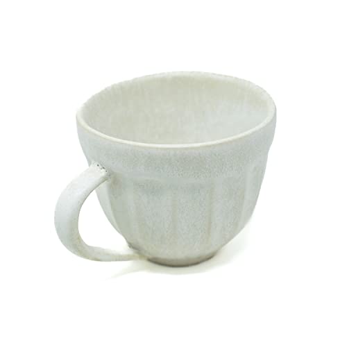 ZENTEIA - Tasse en céramique London | Mug en céramique | 9 x 11 cm | artisanal | Fait main au Portugal | Couleur blanc | Style Cottage classique traditionnel | Idéal pour le café, thé ou le chocolat