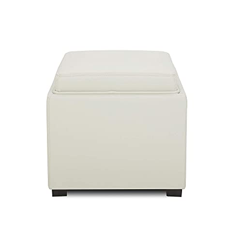 CHITA Storage Ottoman Cube (with Tray),Footrest Stool Seat Serve as