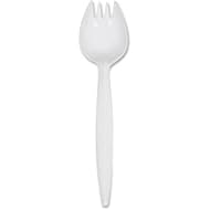 Genuine Joe GJO20004 Spork Cutlery, Med-Weight, 1000/Ct, White, 7.28