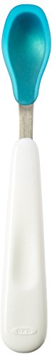 Oxo tot on-the-go feeding spoon with travel case- aqua