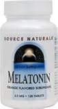 Source Naturals, Melatonin Sublingual Orange 2.5Mg, 120 Tablets