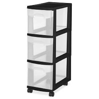 Sterilite 3 Drawer Narrow Black Cart B008udffky Amazon Price