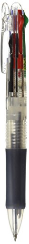 Zebra Clip-On G Series 4 Color Ballpoint Multi Pen - 0.7 mm - Clear Body (B4A3-C)