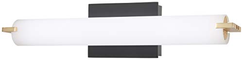 George Kovacs P5044-CL/HG-L Tube LED Bath Light in Coal/Honey Gold, 20 Watts, 92CRI, 3000K CCT, 1344