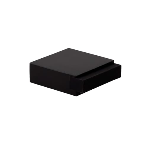 EVI Herrajes | Floor Door Stop - Square Design | 35x14 mm | Steel - Black Lacquered | Adhesive Mounting| I-197/14