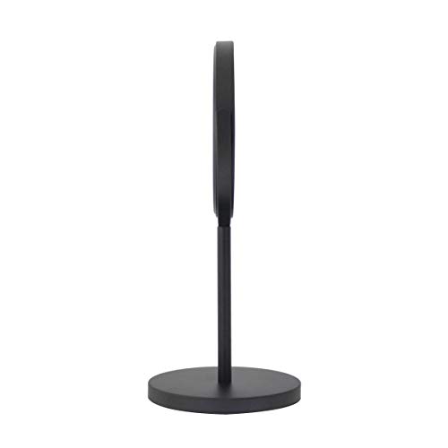 MODONA 6-Inch Two-Sided 1X and 5X Tabletop Makeup Vanity Mirror, 13.5-Inch Tall - Rubbed Bronze - 5 Year Warranty