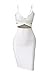 Doramode Sexy Strap Backless Cut-Out Bandage Bodycon Clubwear Midi Dress For Women , White , Medium