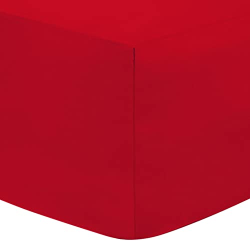Extra Deep Fitted Sheets 16"/40CM Deep Bedsheets, Single - Red — image 1